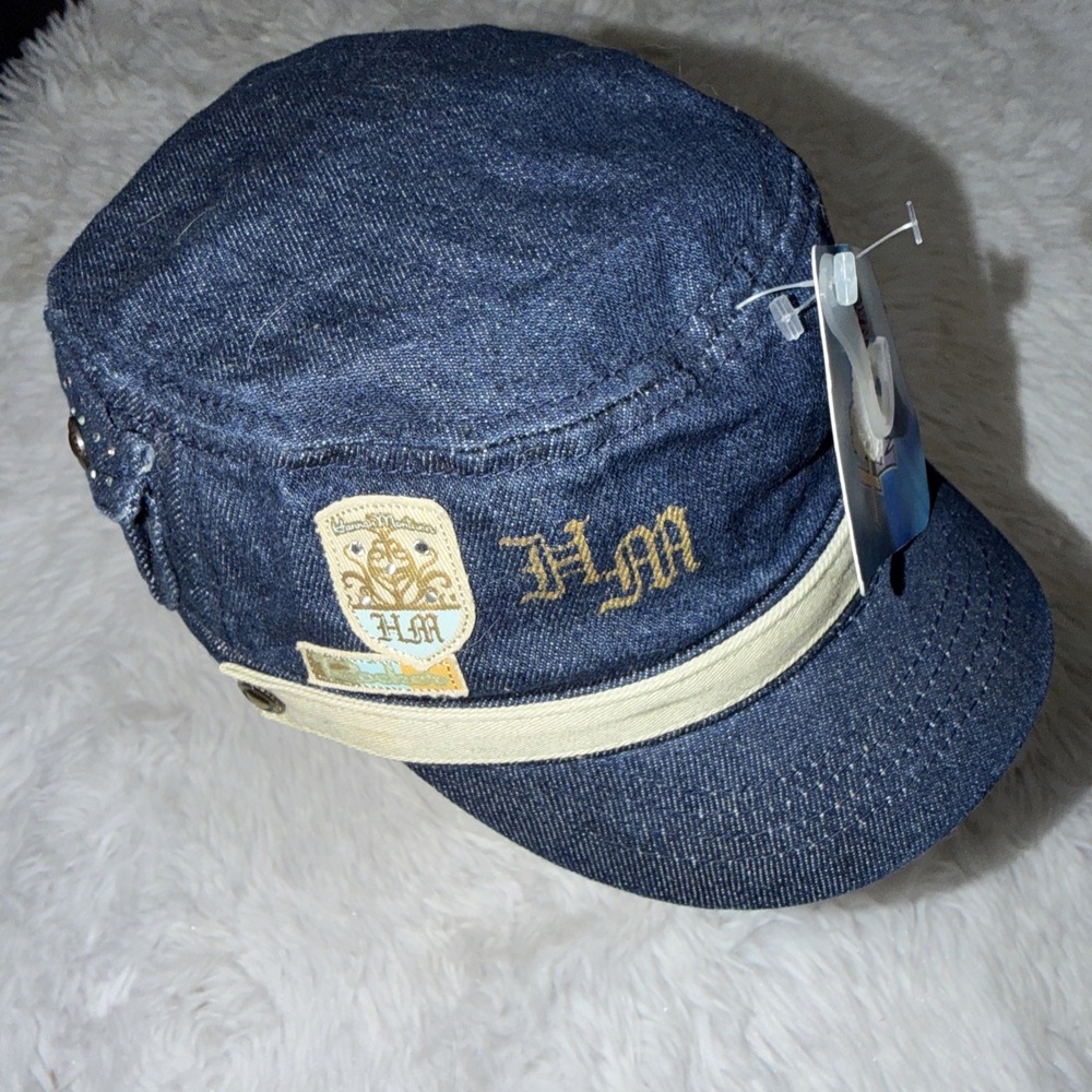 Disney Hannah Montana Girls Denim Cadet Hat Blue Embroidered Y2K NWT 53cm